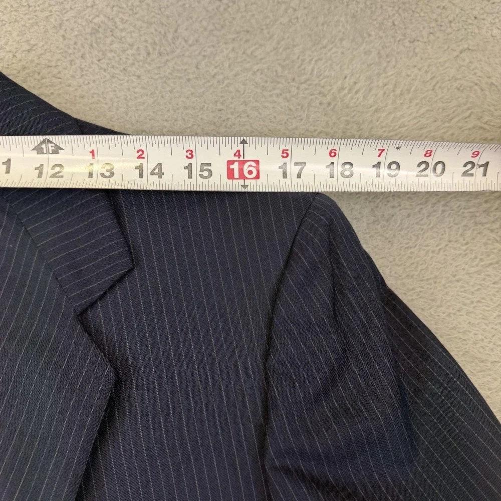 Hickey‎ Freeman Blazer Mens 44 Regular Blue Pinstripe Two Button Suit Jacket